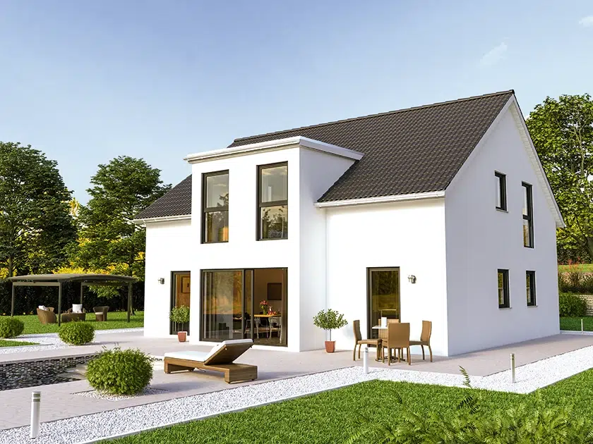Spektral-Haus, Massiv gebaut, Haus im Saarlandmit Garten und Fensterfront